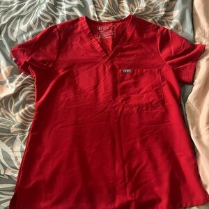 Pop Red Figs scrub top